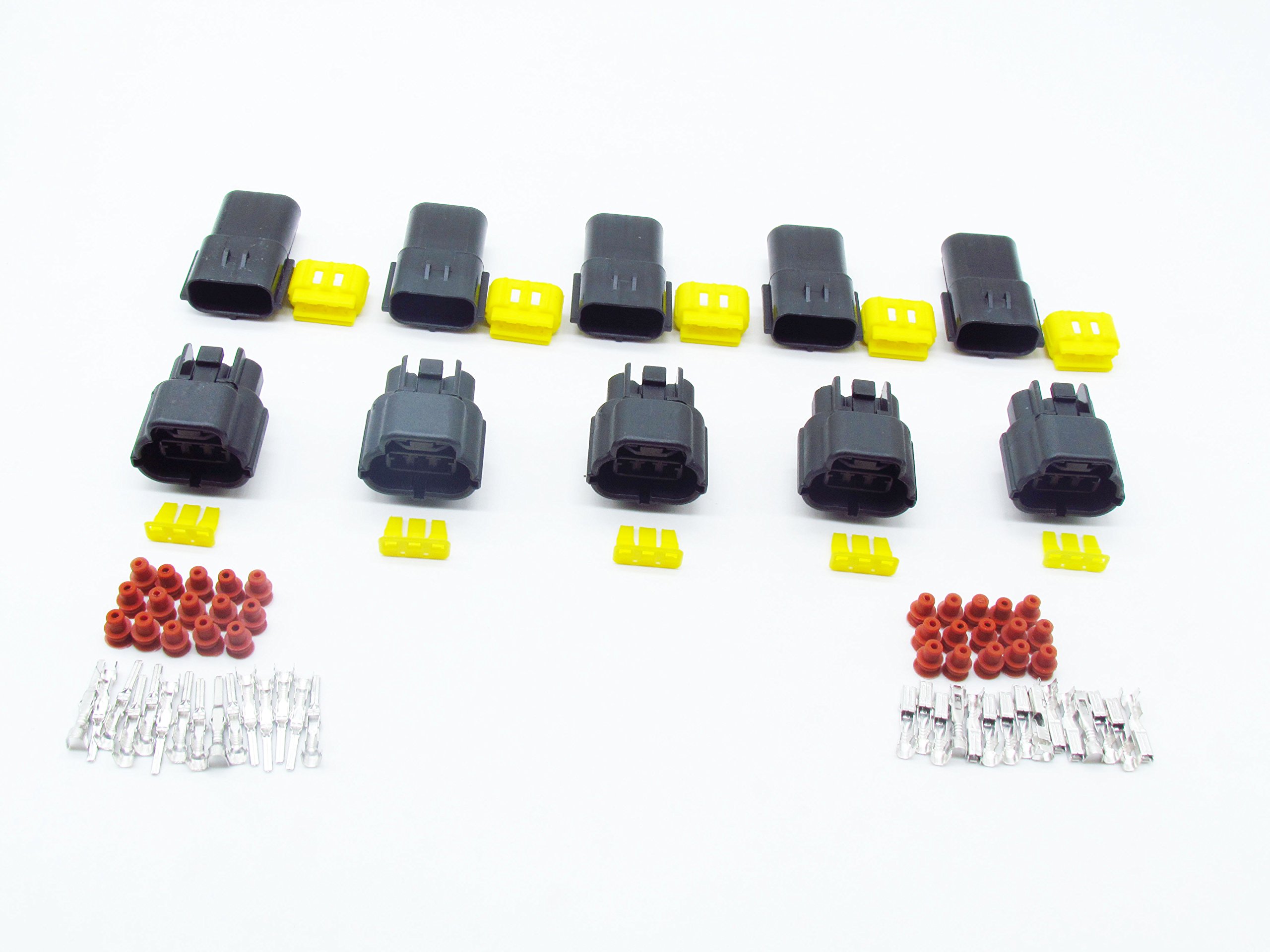 CNKF 5 Sets AMP Econoseal Denso 2.0 Series 3 Position way Sealed plug Male and Female Auto Connector