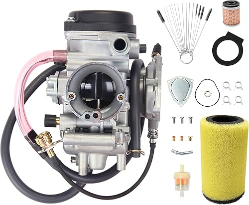 Miniatura 1 de Carburador para ATV Yamaha Kodiak 400 YFM400 y Big Bear 400, Bruin 350, Grizzly 350 450, Wolverine 350 450 con cepillo limpiador, filtro de aire,