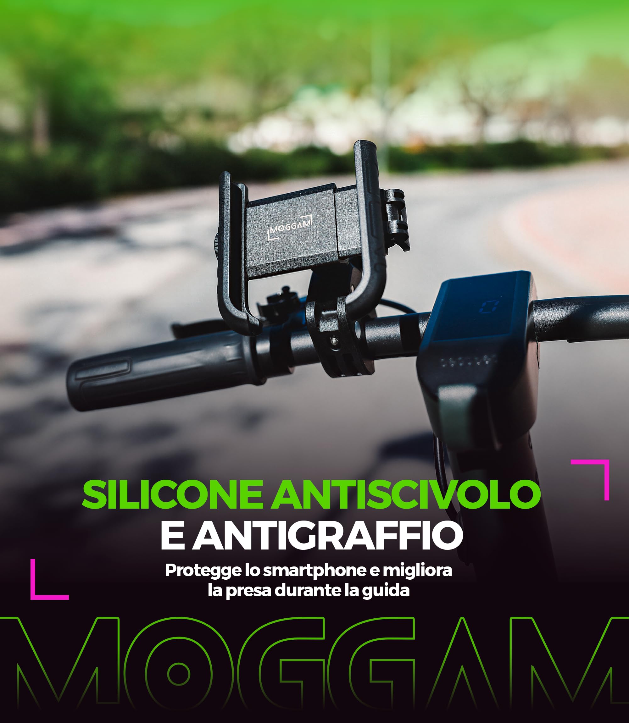 Porta Telefono Bici Ultra Resistente Antivibrazione con Morsetto in Alluminio Blocco 1S Rotazione 360° Supporto Telefono Moto per Manubrio MTB Bici da Corsa e Monopattino Premium