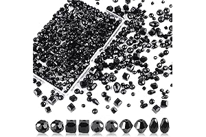 600 Pcs Black Crystal Beads for Jewelry Making in Assorted Sizes