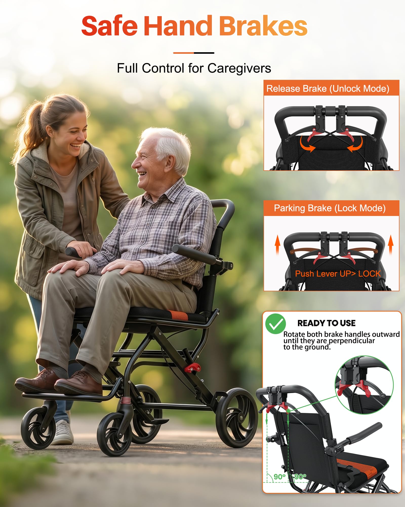 Lightweight Foldable Transport Wheelchair - FREE SHIPPING -4 Lightweight Foldable Transport Wheelchair - FREE SHIPPING -4