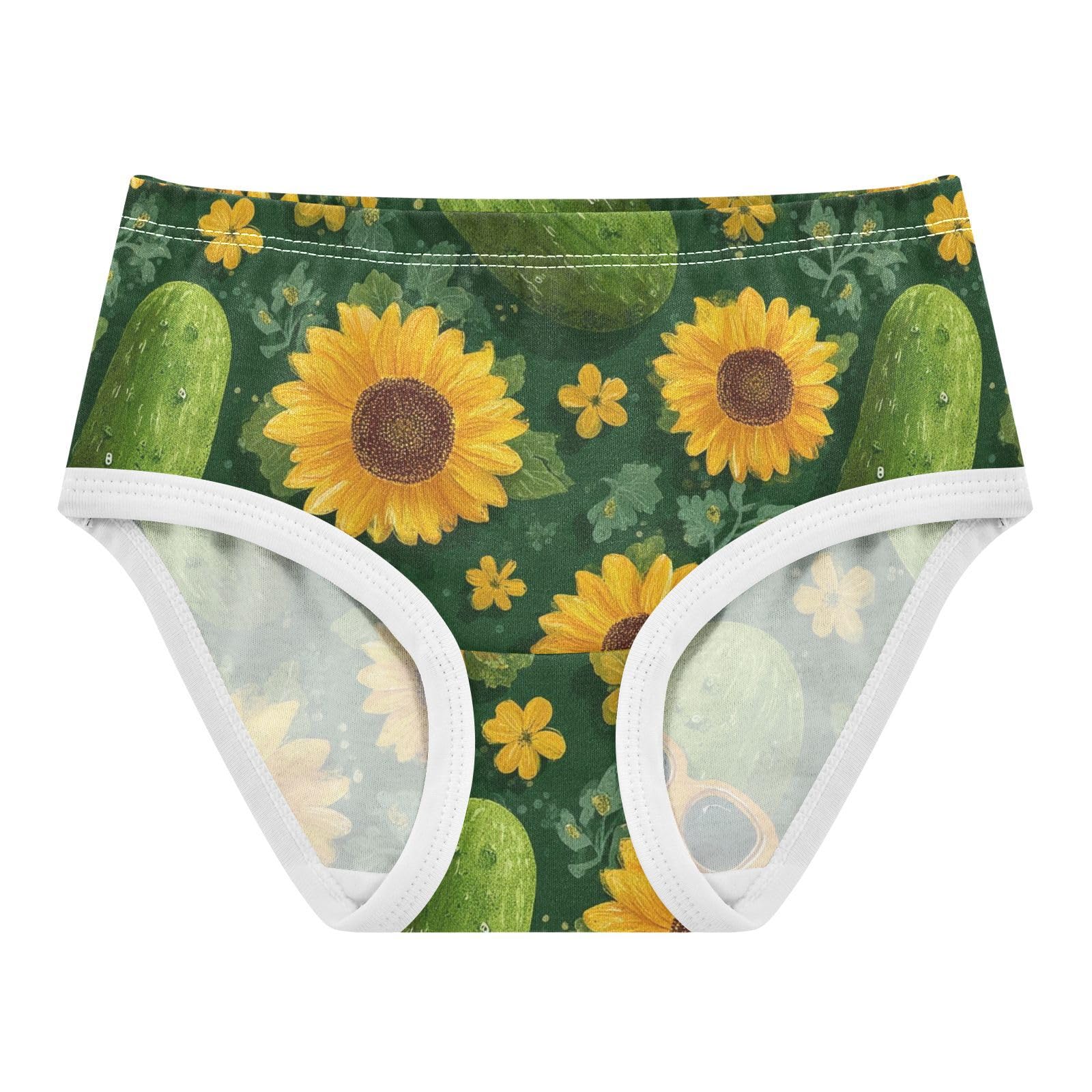 Wusikd Cucumber Sunglasses Girls Underwear Cotton Sunflowers Girls Briefs Soft Toddler Underwear 2T