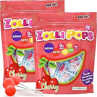 Zollipops Clean Teeth Lollipops, Cherry, 3.1 Ounce