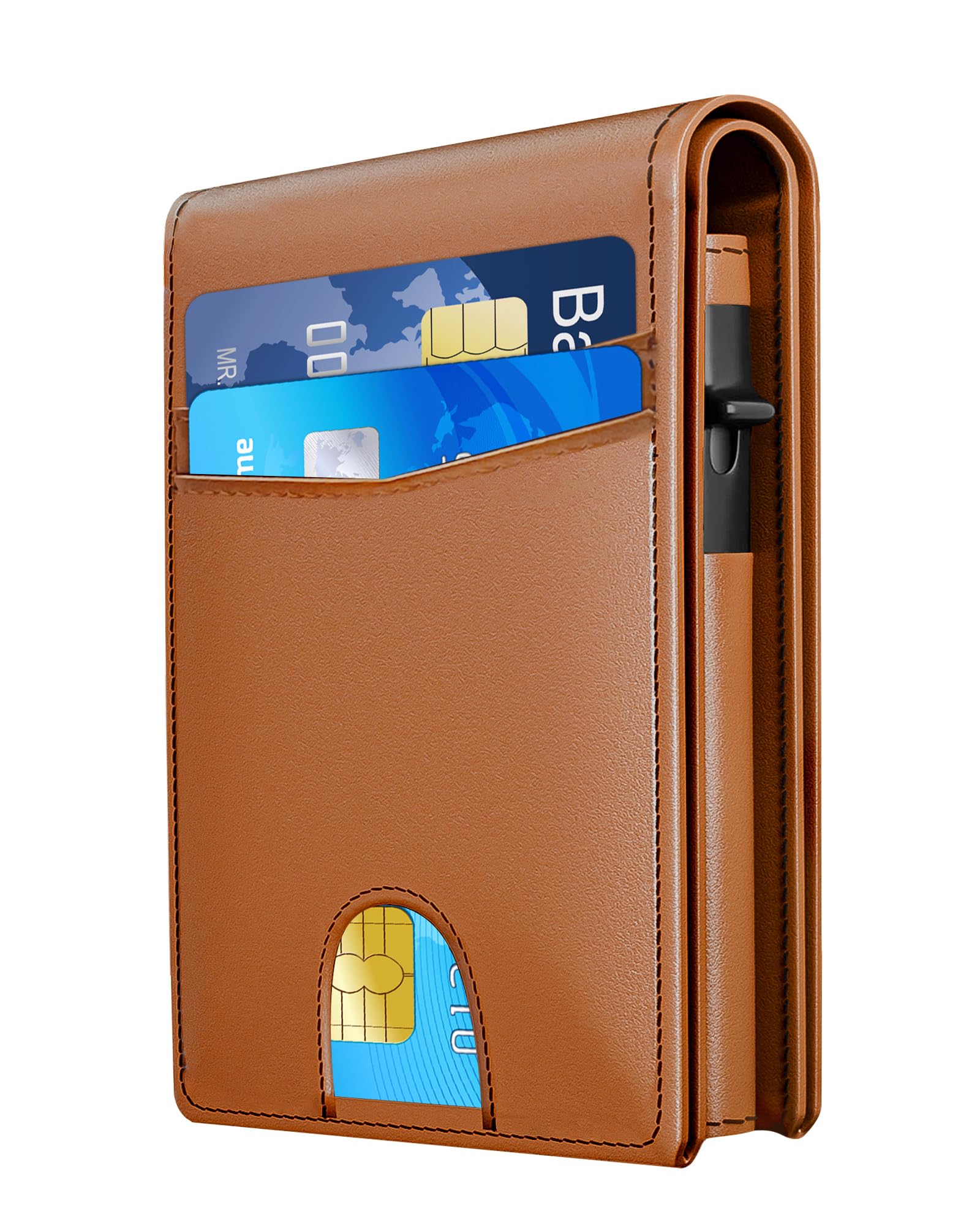 QLD 2026 Wallet for Men - RFID Blocking [Functional & Practical] Bifold Slim Minimalist Credit Card Holder Pop Up Wallet Metal Case with Cash Slot,