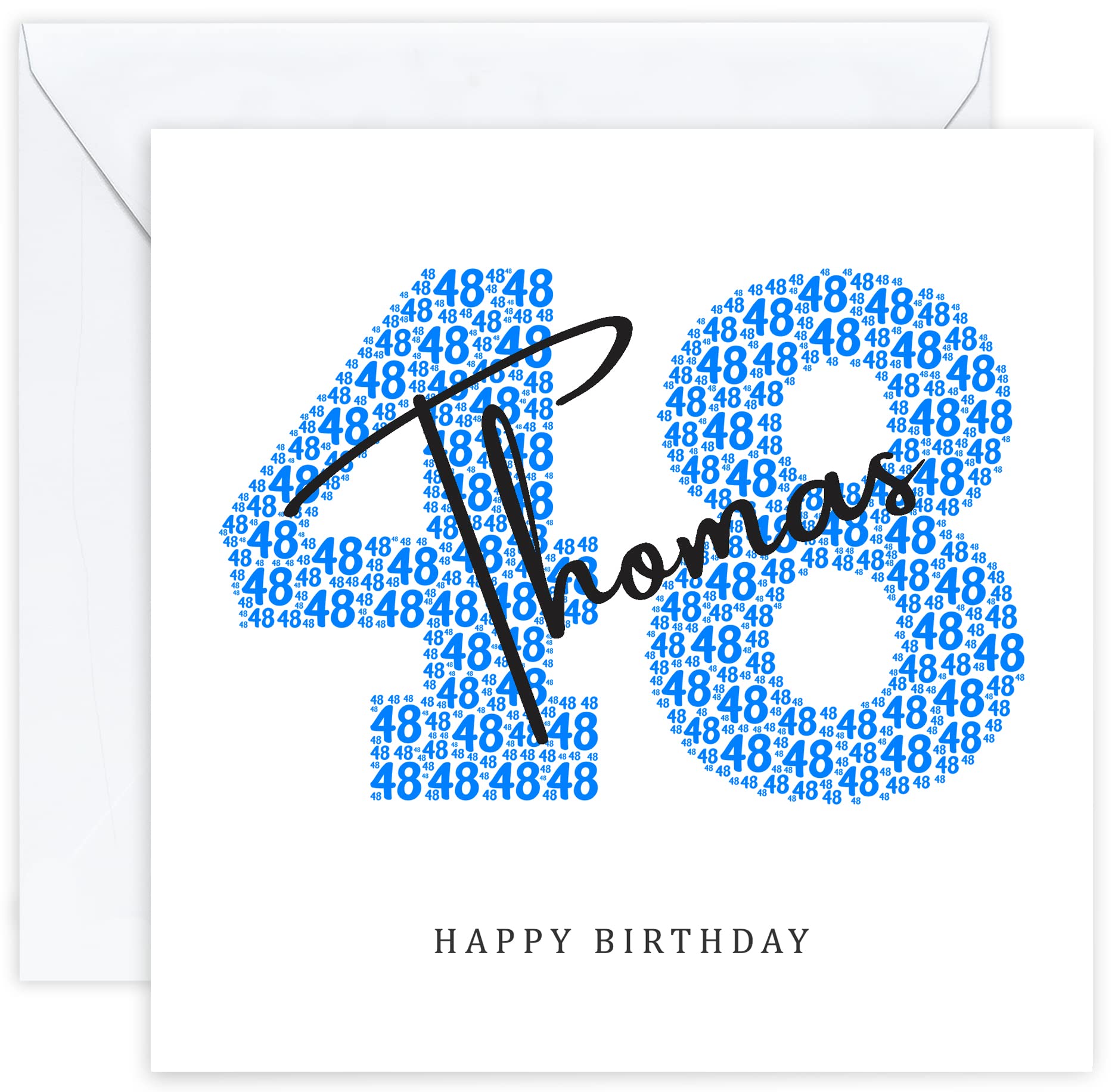 Personalised 48th Birthday Card - Forty Eighth Birthday Card for Forty Eight 48 Year Old Men Dad Son Husband Father Uncle Brother Him (Age 48)