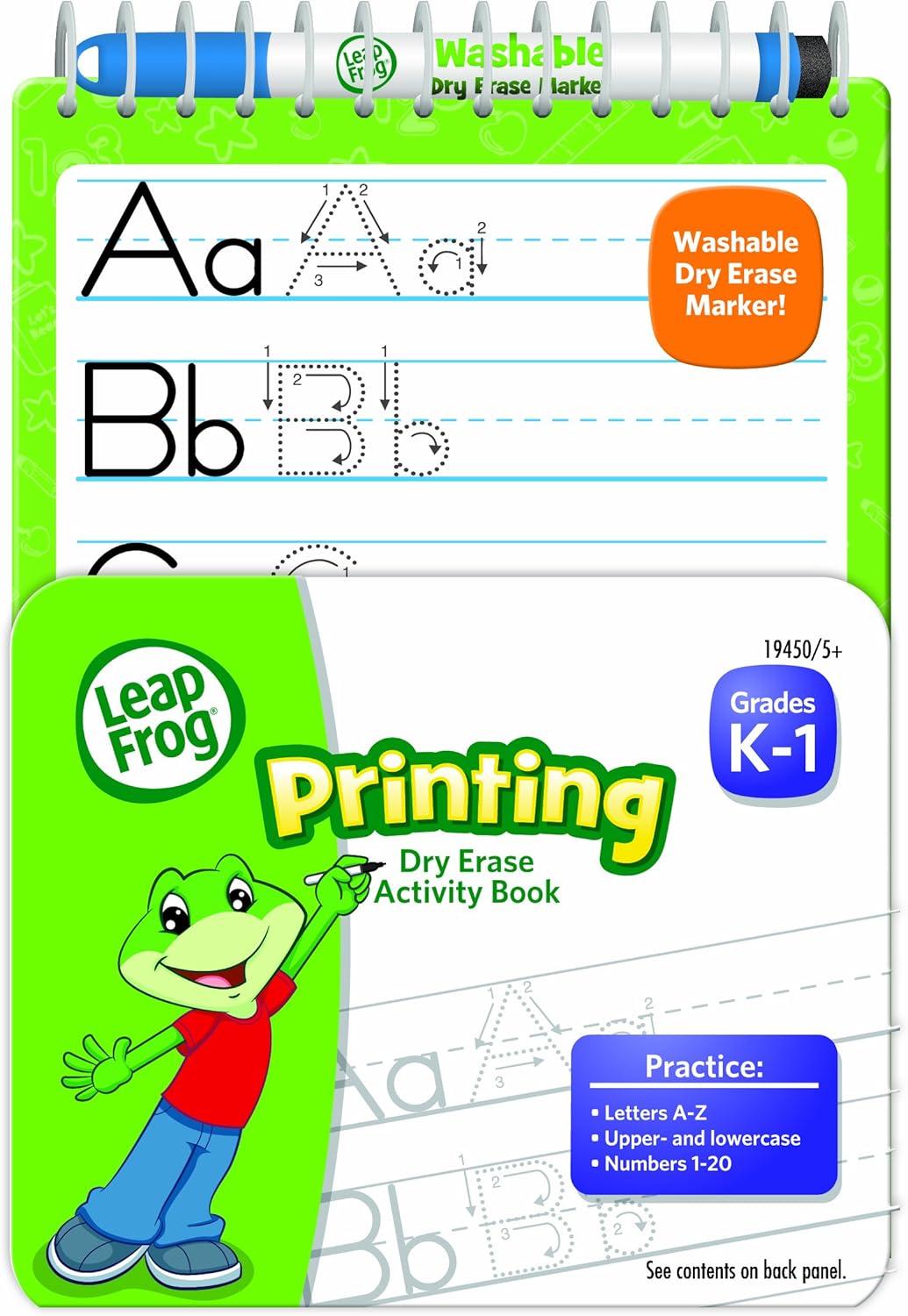 Leapfrog Printing Dry Erase Activity Book for Grades K1 with Washable Dry Erase