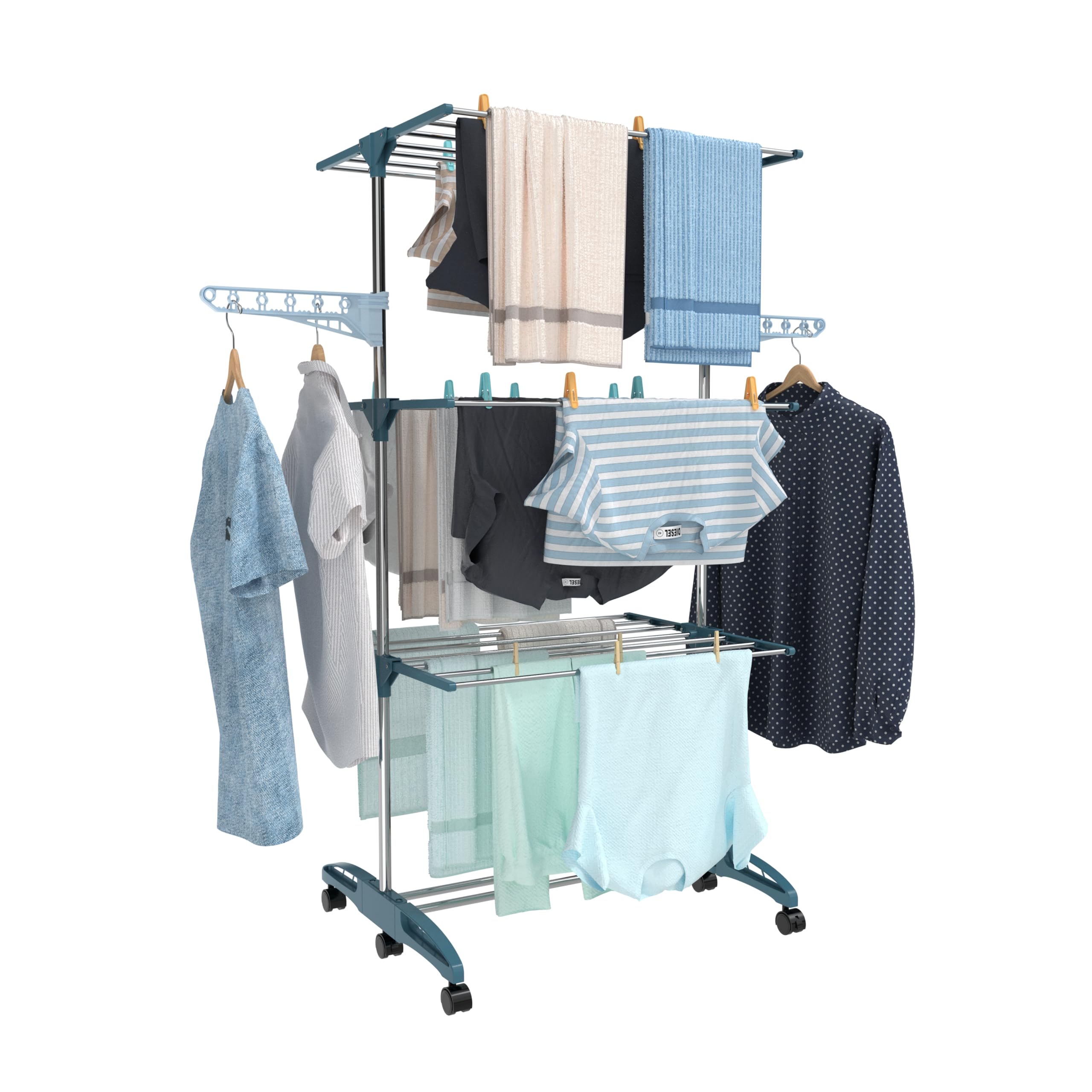 Hyfive Clothes Airer Clothes Drying Rack Indoor Clothes Horse Laundry  Clothes Rack Clothes Dryer Tier Foldable Space Saving With Shoe Rack  Stainless