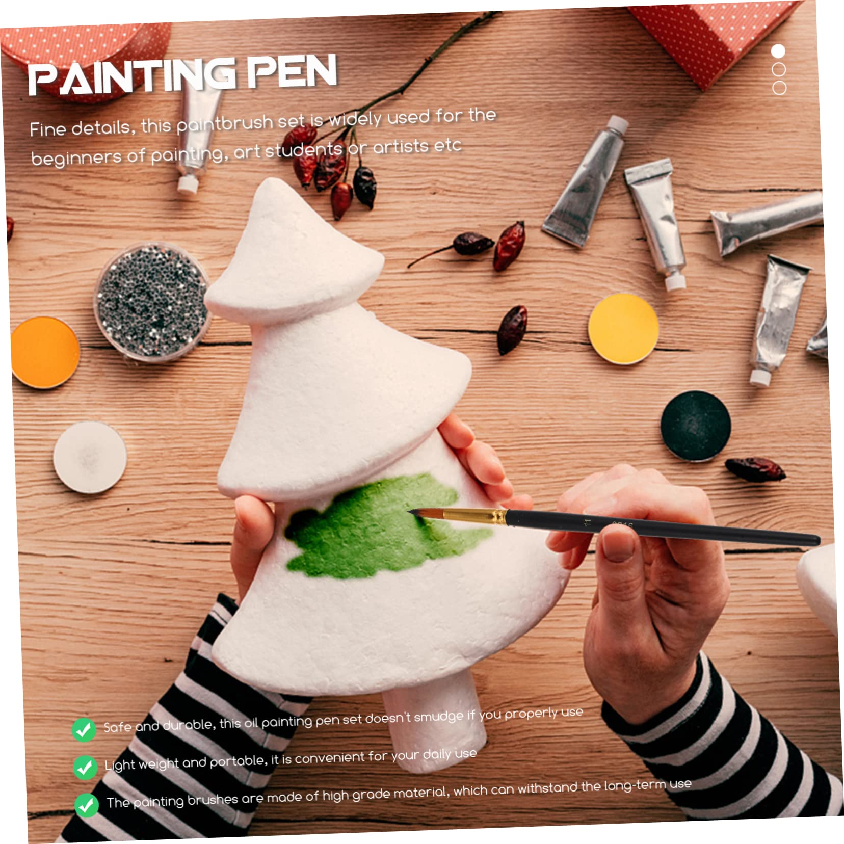EXCEART 48 Pezzi Pennelli Artistici Pennelli Per Studenti Pennelli Per Olio Pennelli A Punta Pennelli Quadrati A Punta Fine Pennello Acrilico Tubo In Alluminio Placcato Oro Nylon Piatto