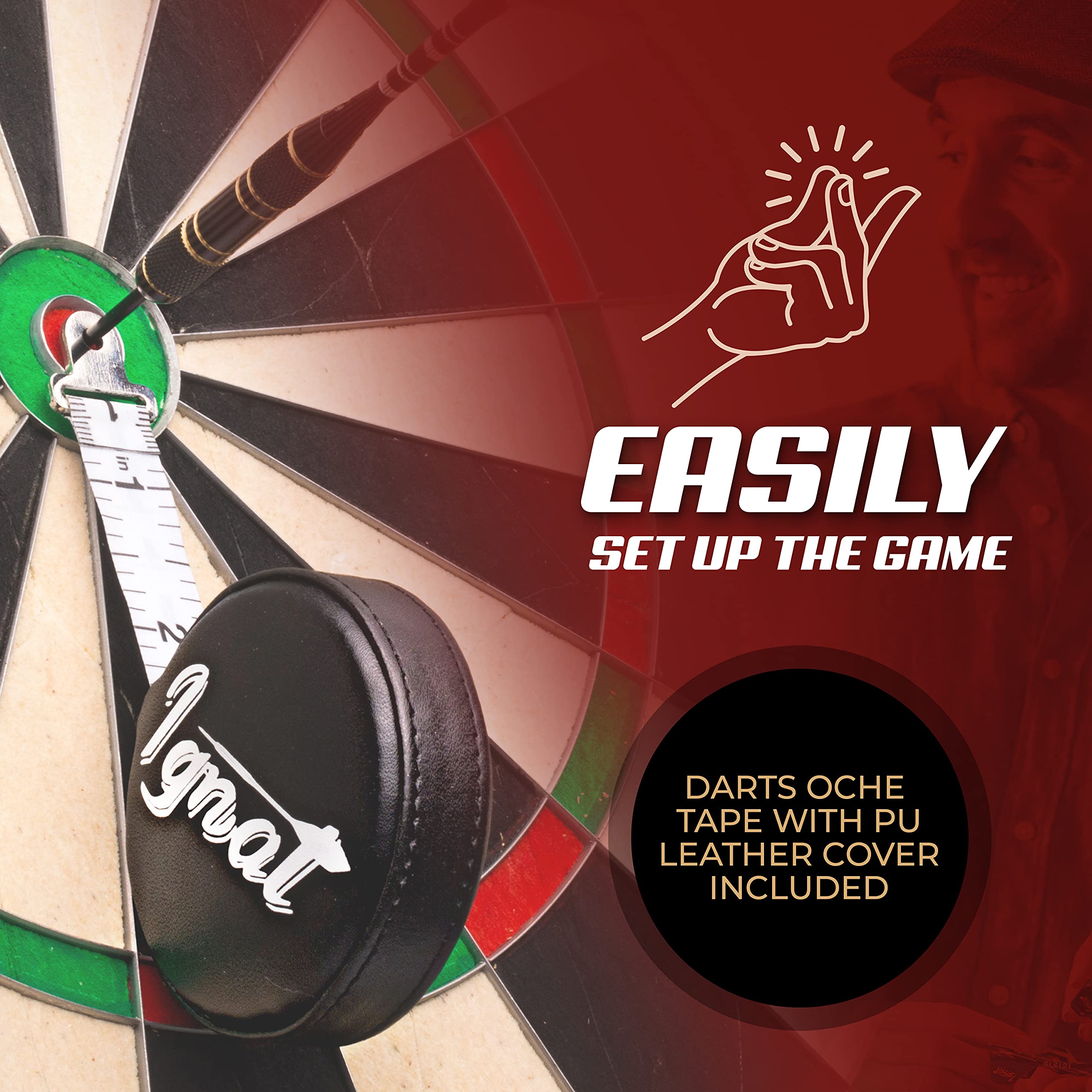 IgnatGames Professional Dart Board Set Bristle/Sisal Tournament