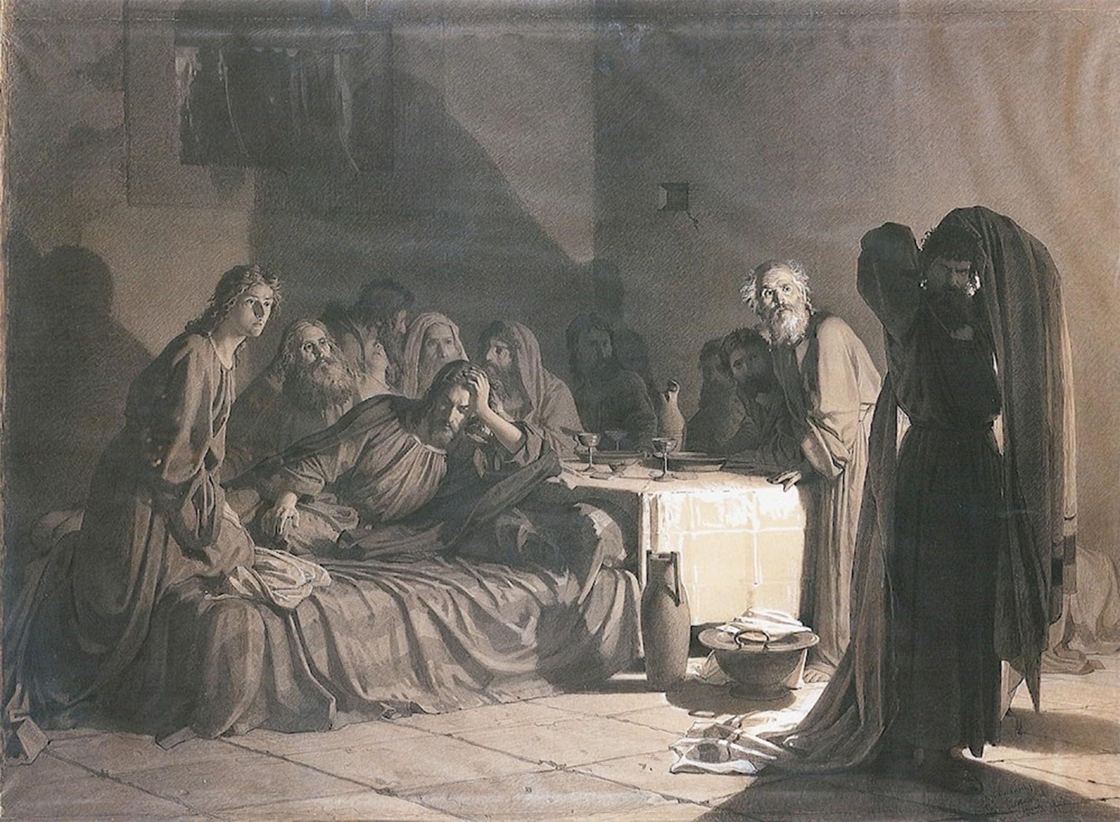 SERENDIPITP Retro Picture Poster Wall Art Pictures Painting the Last Supper by Ivan Nikolaevich Kramskoy Wall Art Canvas Print for Wall Decor 60x90cm