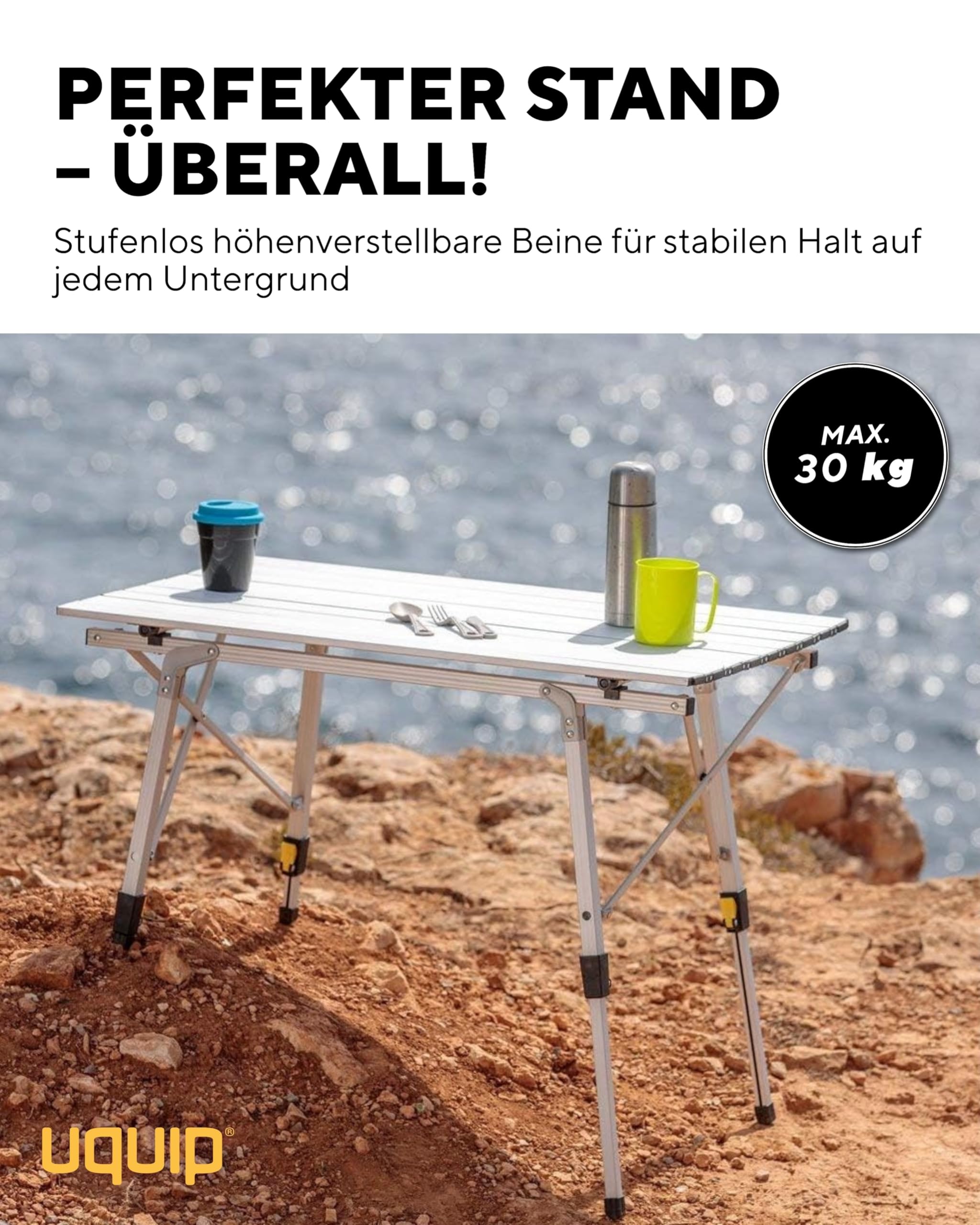Uquip Campingtisch Variety, M, alu-Silber