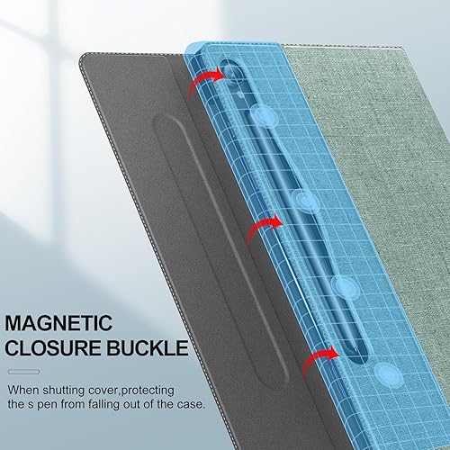 Miniatura 4 de INFILAND Funda para Samsung Galaxy Tab S10 Lite10 FE S9 FE 5G 10.9 pulgadasTab S9 11 pulgadas, ultra delgada, multiángulo con soporte para bolígrafo