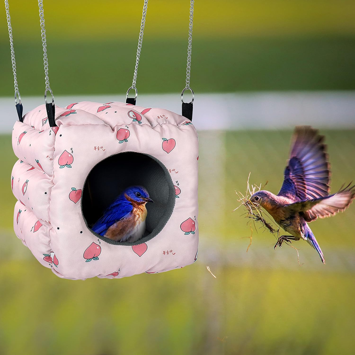 Large Size Warm Bird Nest Snuggle Tent Parrot Winter Cave Bed with Detachable Inner Pad for Small Medium Parrot Animal Warm Birds House Hanging Hideaway Cave Bed Tent Toy for Most Birds Parrots : Pet Supplies