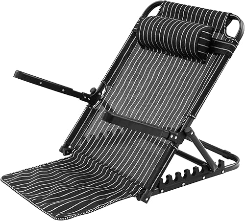Respaldo de cama elevable, respaldo de cama ajustable con soporte de 7 posiciones y almohada, silla de lectura plegable para ancianos, pacientes,