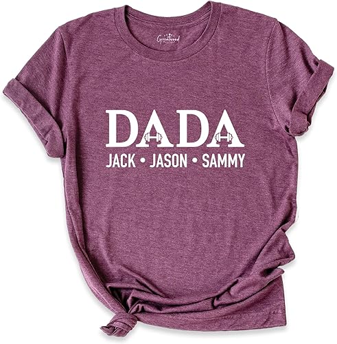 Custom Dada Shirt, Dad Shirts With Kids Names, Fathers Day Gift Shirt, Children Names Tee, Gift For Father, Customized Daddy Shirt, Dad Gift T-Shirt