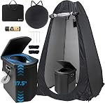 XXL 17.5" Toilette de camping portable pour adultes avec sac à main pour camions, Bateau