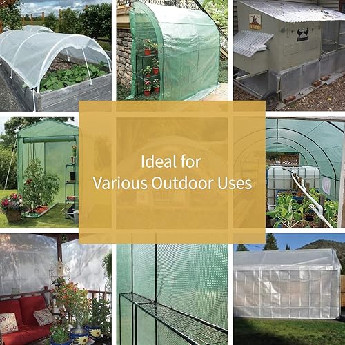 Miniatura 6 de GUARD SHIELD Lona verde transparente resistente de 12 x 12 pies, impermeable para invernaderos al aire libre, jardín, cubierta de polietileno,