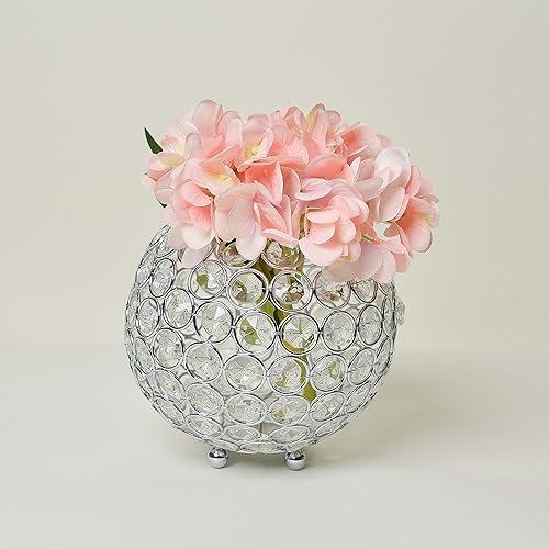 Miniatura 7 de Elegant Designs HG1005-CHR Elipse - Portavelas circular de cristal, florero, centro de mesa de boda, regalo, 3.75 pulgadas, cromado