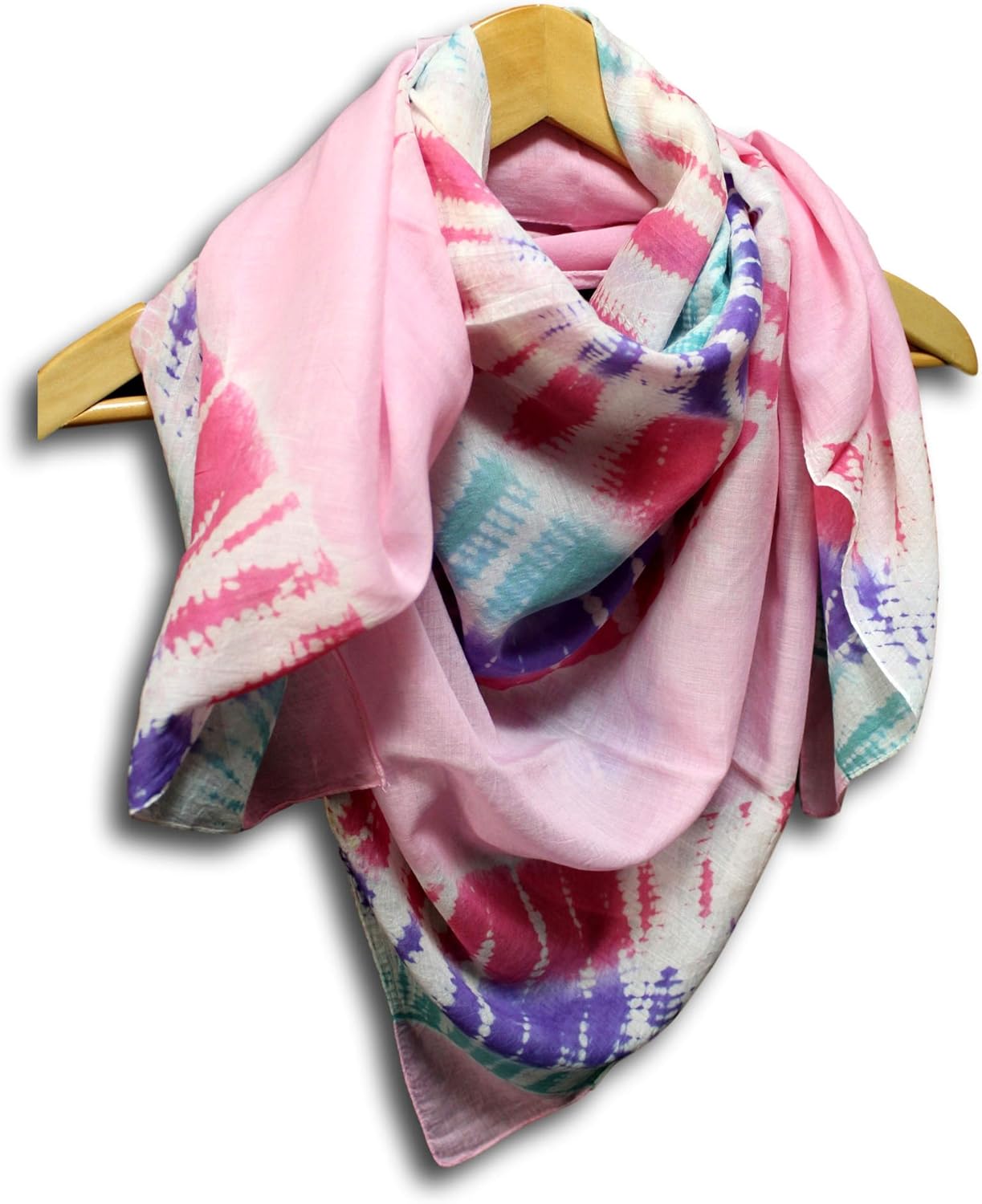 Large Cotton Scarfs for Women Lightweight Soft Sheer Neck Scarf, Head Scarf, Block Print Dabu Summer Tie Dye Scarf, Bandanas for Women, Handmade Pink Purple Fashion Scarf Square Shawl Stole Wrap : Clothing, Shoes & Jewelry