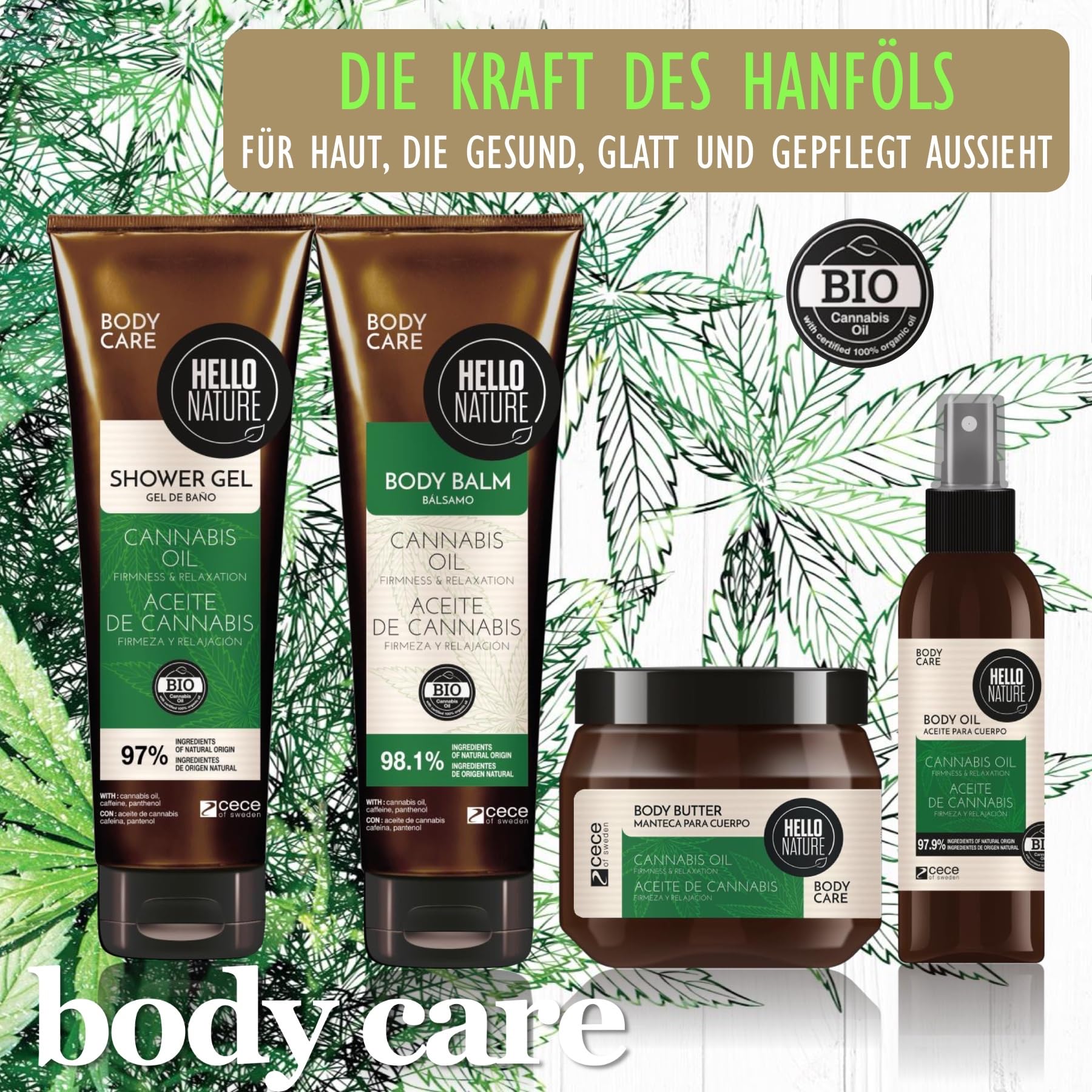 P-Beauty zestaw do pielęgnacji ciała dla kobiet, 12-częściowy z ekologicznym olejkiem z nasion konopi, do skóry i włosów – żel pod prysznic, balsam do ciała, maska do włosów, szampon, krem do rąk i