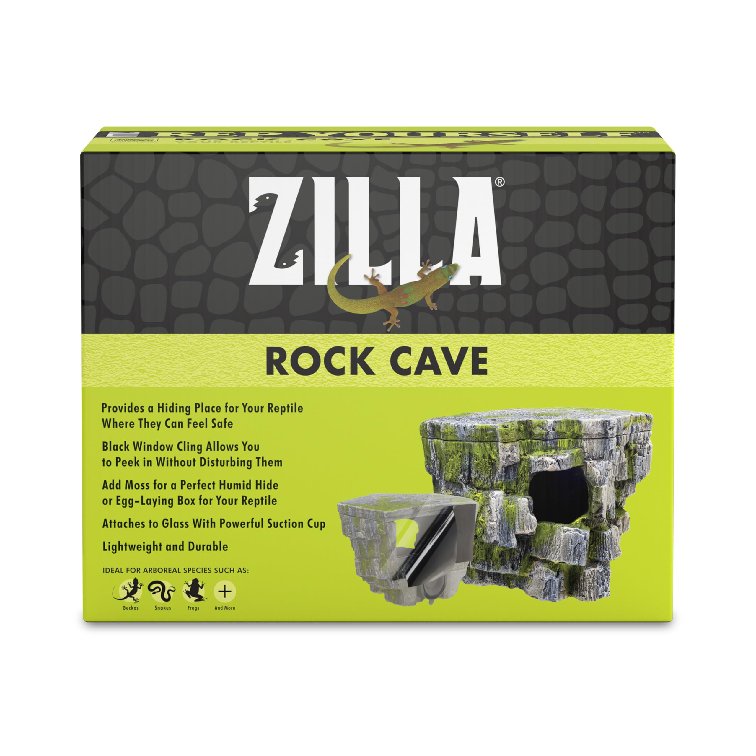 ZILLA Decorazione verticale Rock Cave 8,75 x 5,875 x 7,25, grigio