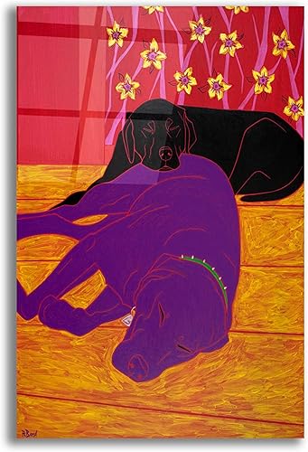 Epic Art Angela Bond - Arte de pared de vidrio acrílico con texto en inglés "Let Sleeping Dogs Lie", 12 x 16 pulgadas