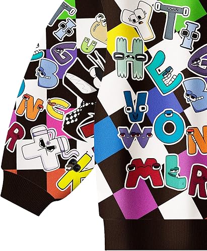 Miniatura 4 de Fashion Sunlight Sudadera con capucha del alfabeto para niños sudadera con números para niños chaqueta de dibujos animados suéter de aventura con