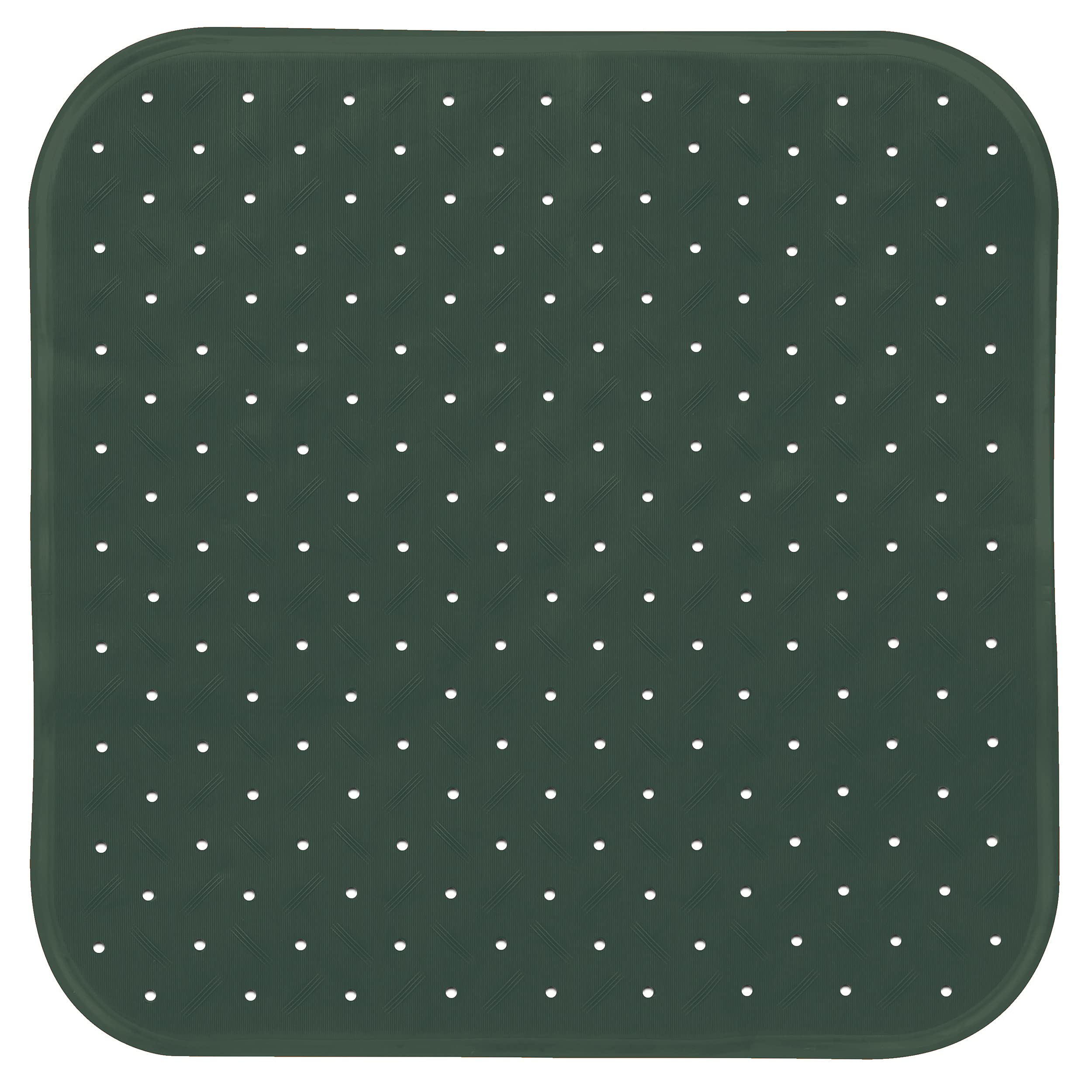 MSV Premium Shower Mat Bath Mat Antibacterial Non-Slip with Suction Cups Dark Green Roses 54 x 54 cm Washable at 60 °C