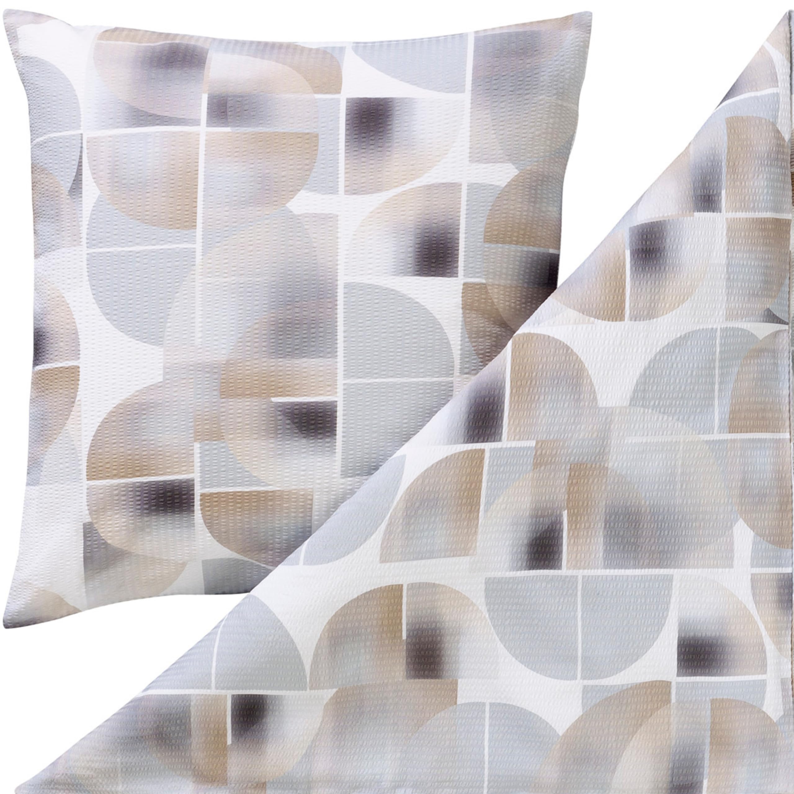 ESTELLA Seersucker Bettwäsche Set - Bettgarnitur 100% Baumwolle - absolut bügelfrei - 155x220 cm + 80x80 cm - Design 08