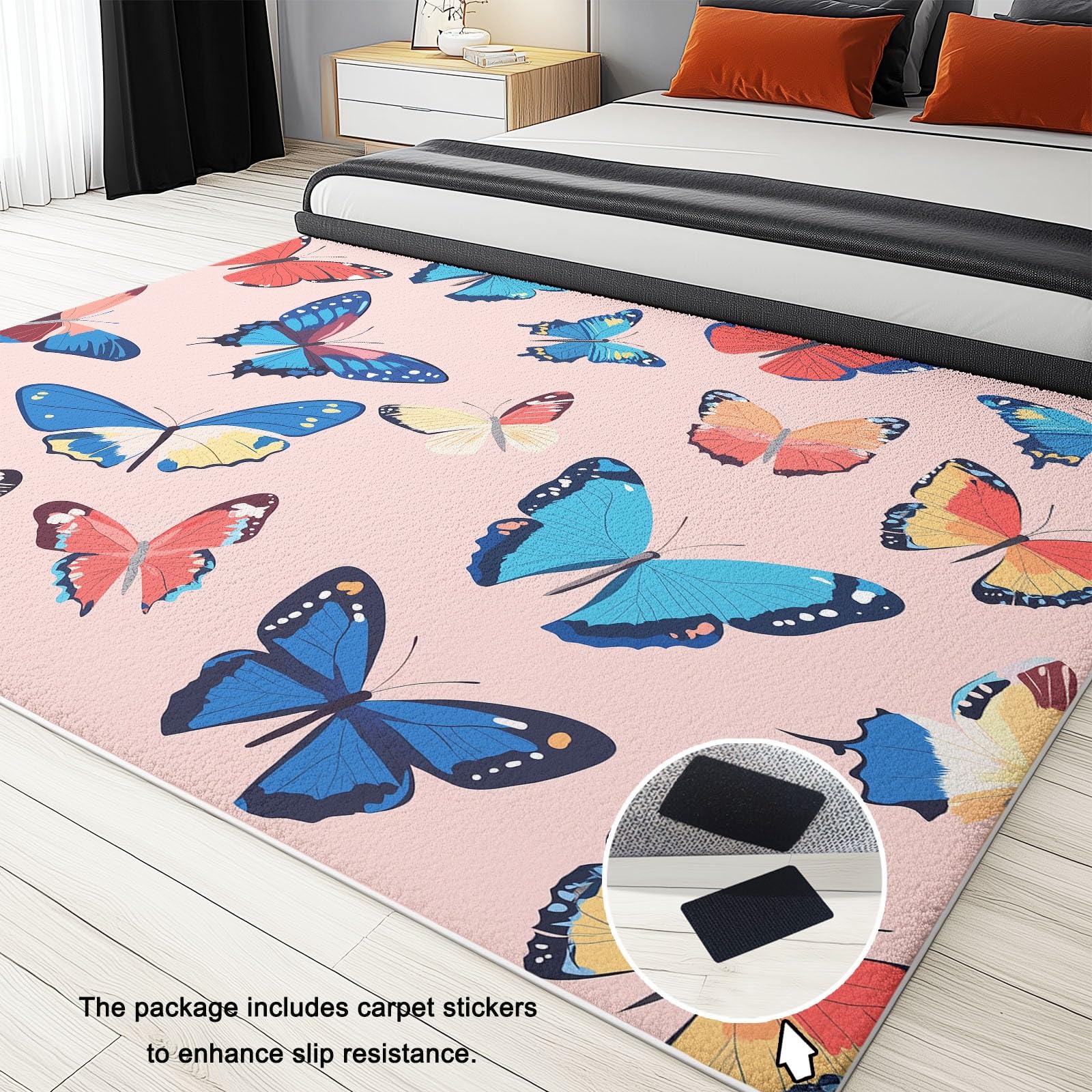 Vamcheer Tapis Salon Lavable 200x300 - Grand Tapis Salle A Manger,Moquette Chambre/Descente De Lit,Tapis De Sol Lavable En Machine,Tapis Terrasse, Couloir,Antidérapant Et Résistant,Beige/Blanc