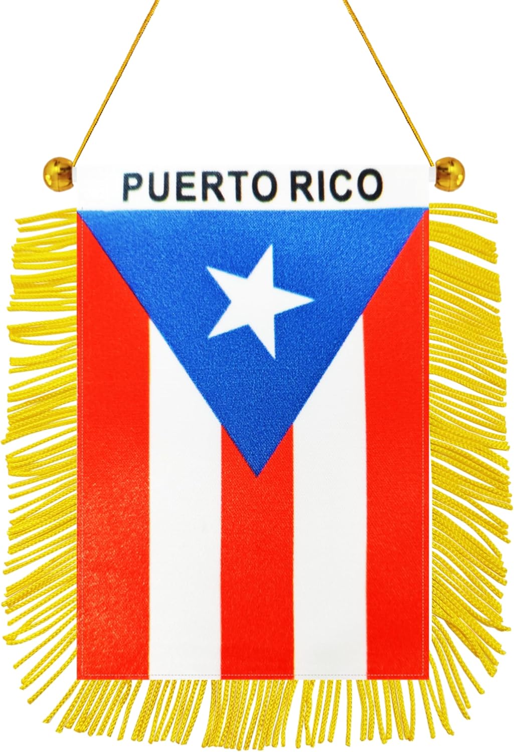 1 Pack Puerto Rico Window Hanging Flag, Puerto Rican Suction Cup Small Mini Banner for Car Rearview Mirror Decoration (1)