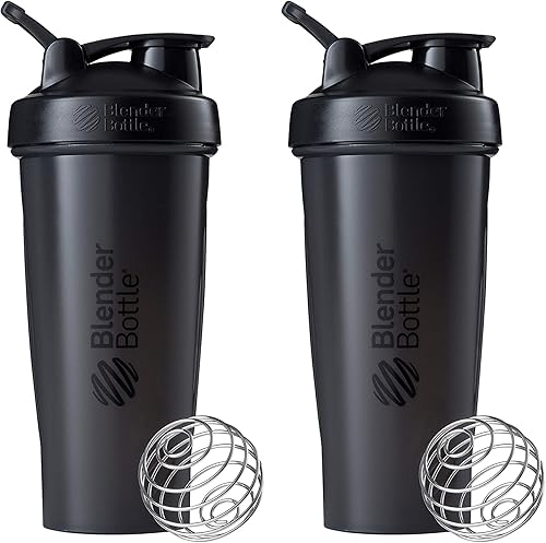 BlenderBottle Botella clásica de coctelera perfecta para batidos de proteínas y antes del entrenamiento 28 onzas paquete de 2 color negro BlenderBottle Botella clásica de coctelera perfecta para batidos de proteínas y antes del entrenamiento 28 onzas paquete de 2 color negro