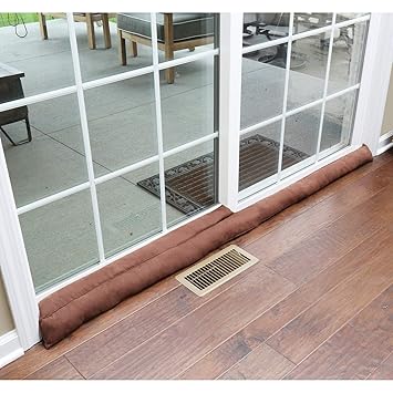 HOME DISTRICT Sliding Door Draft Stopper - Glass Door Draft Blocker, Patio Under Door Draft Stopper, Door Air Blocker Draft Dodger 69 1/2
