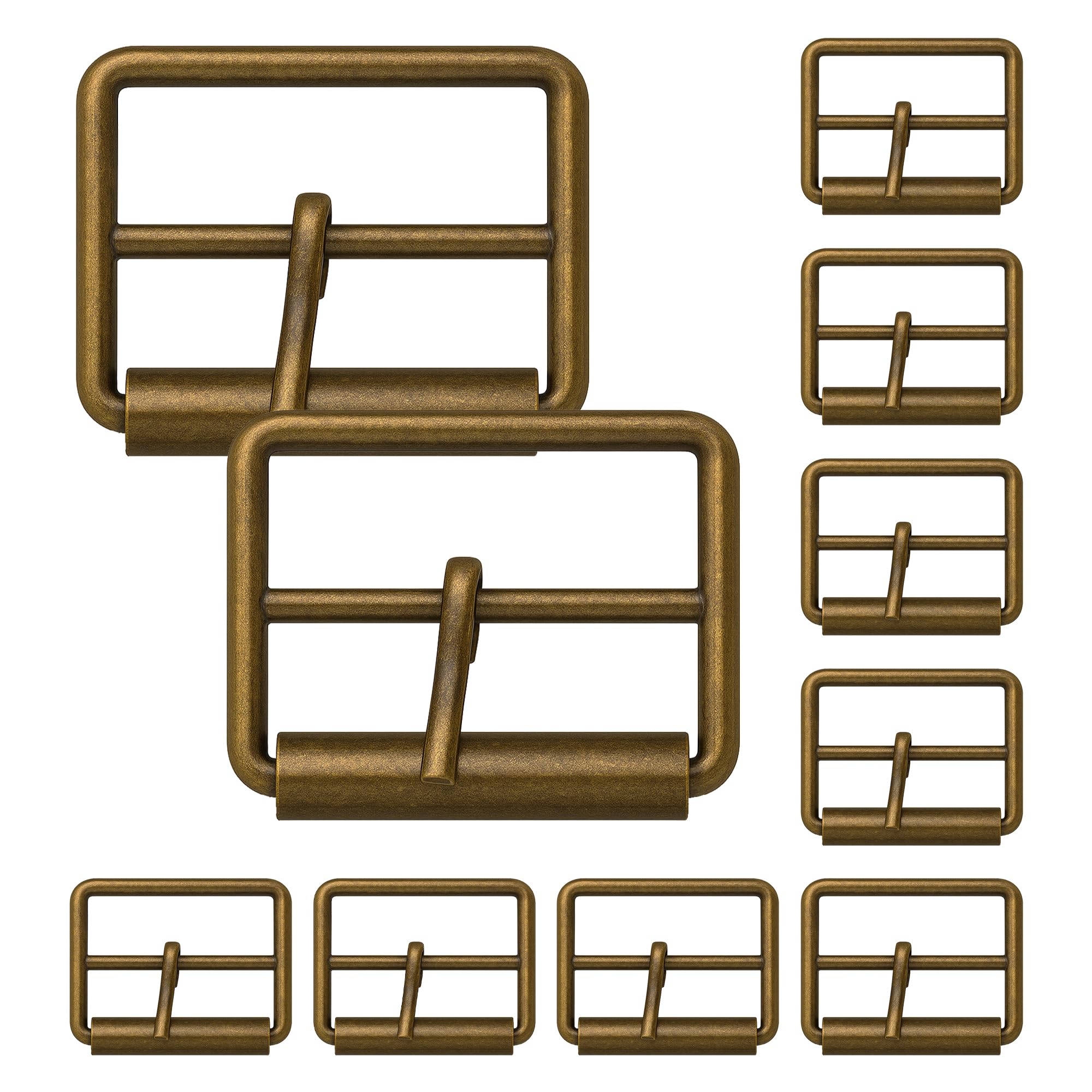 WedDecor Single Prong Metal Roller Buckle Multi-Purpose for Shoes, Belts, Handbags, Luggage Bags, Clothing, Hand DIY Accessories, Webbing, Footwear, and Leather Crafts, Bronze, 50mm, 10pcs