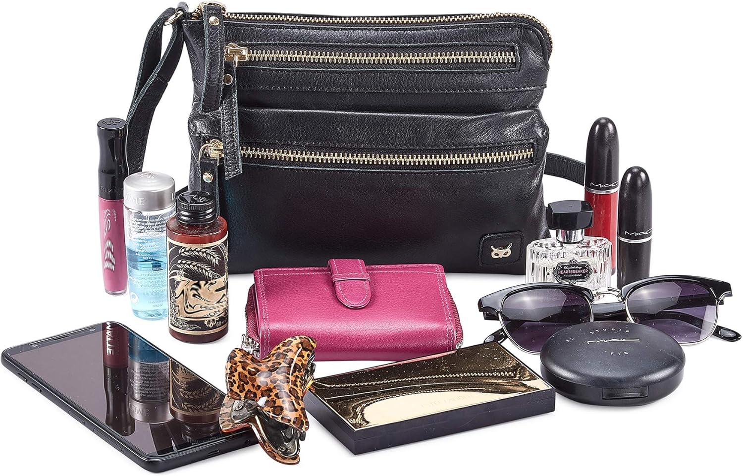 Wise Owl Accessories Small Crossbody Sling Bag Real Leather Purse for Women Crossover Trendy Shoulder Handbag | Real Leather, Purse, Crossover, Trendy - Image 7