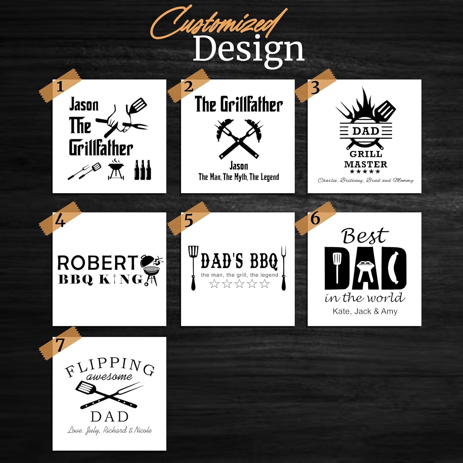 Personalized Grillfather Cutting Board – Engraved BBQ Gift for Dad – Custom Wooden Meat Cutting Board & Serving Tray for Grill Masters – Father’s Day, Birthday & Holiday Gift for BBQ Lovers