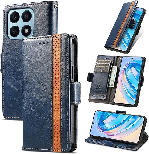 Miniatura 84 de Funda para Honor X7, Funda para Honor Play 30+ Plus Funda de piel sintética con ranuras para tarjetas Funda con soporte abatible Rojo