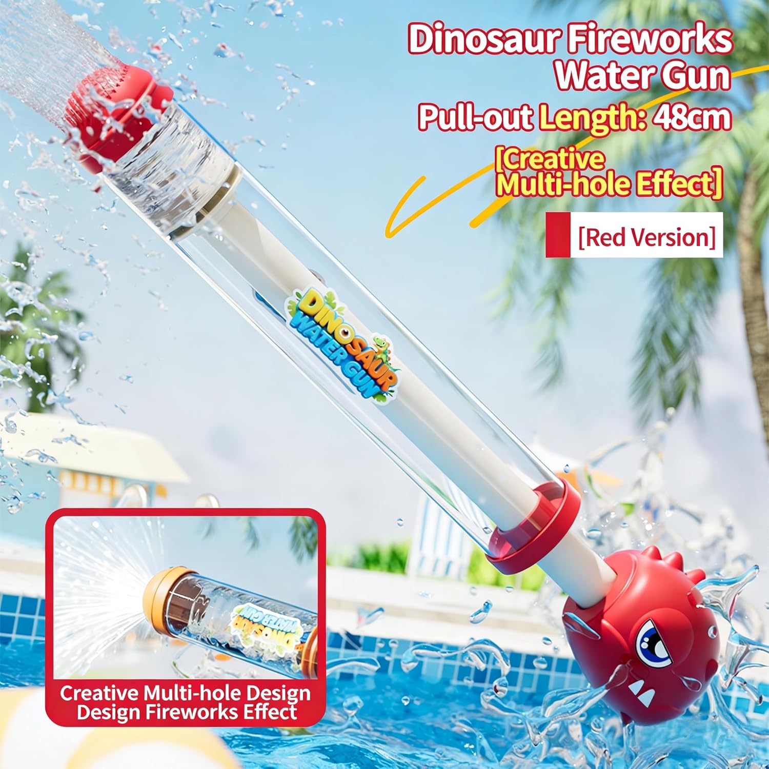 Fireworks Water Gun, Unique Umbrella-Shaped Spray Squirt Gun, High Pressure Water Blaster for Summer Pool Party, Beach, Backyard Games, Romantic Firework Water Toy for Couples, 4 Pack