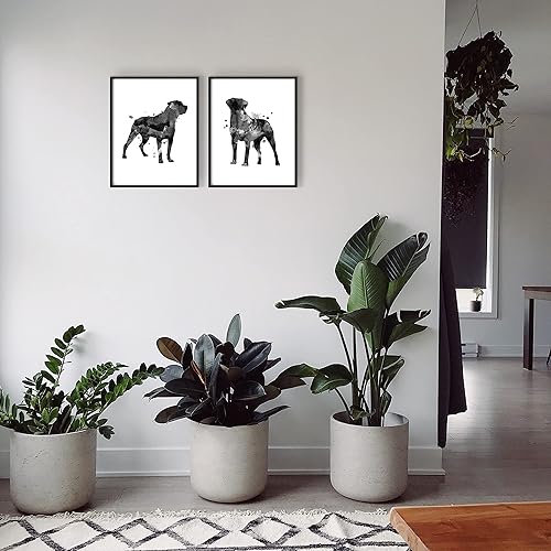 Miniatura 3 de Summit Designs Rottweiler - Juego de 2 impresiones artísticas de acuarela para decoración de pared de perro y cachorro, juego de 2 (11 x 14