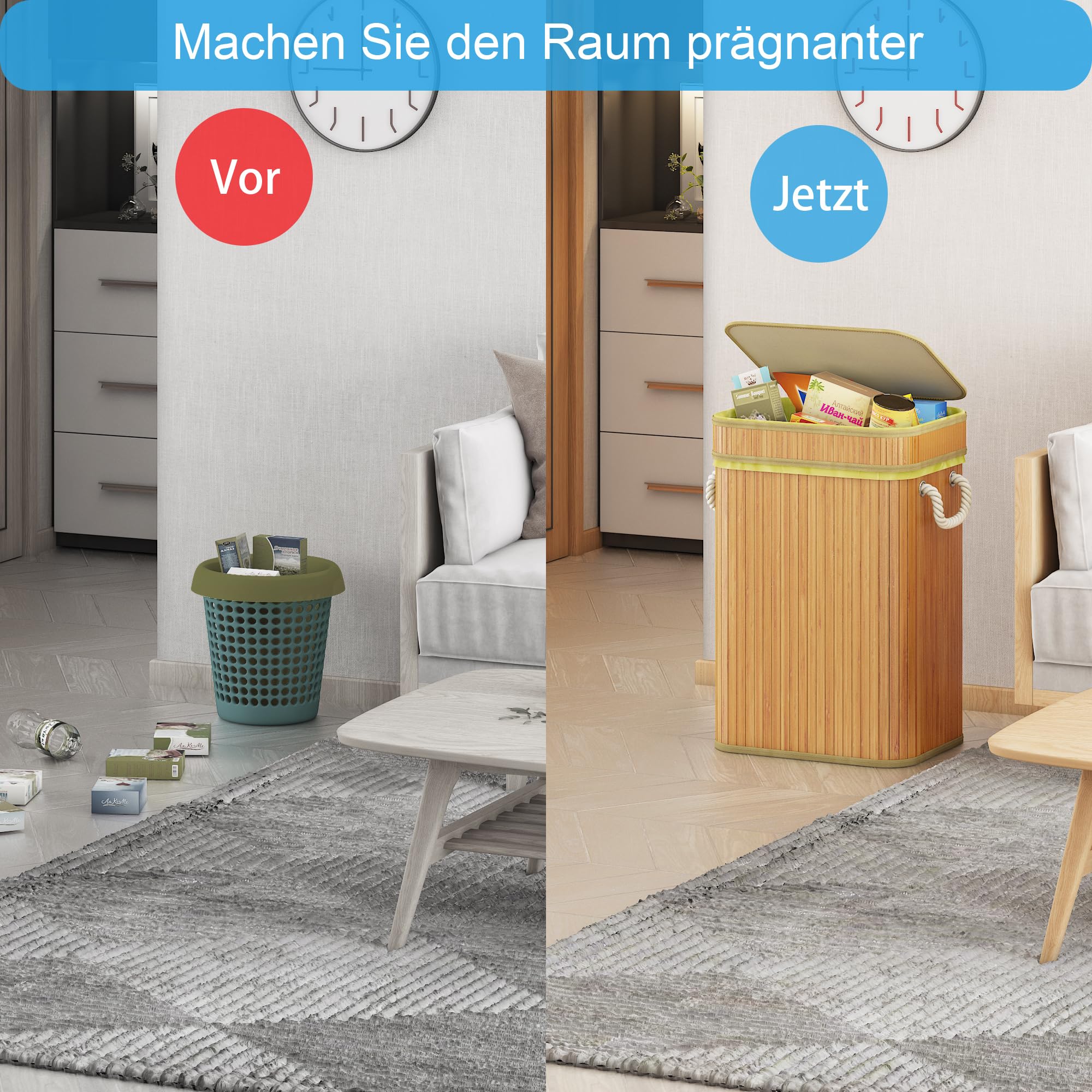 ADEL DREAM Mülleimer Bambus-Müllsackhalter Der praktische Müllsackhalter