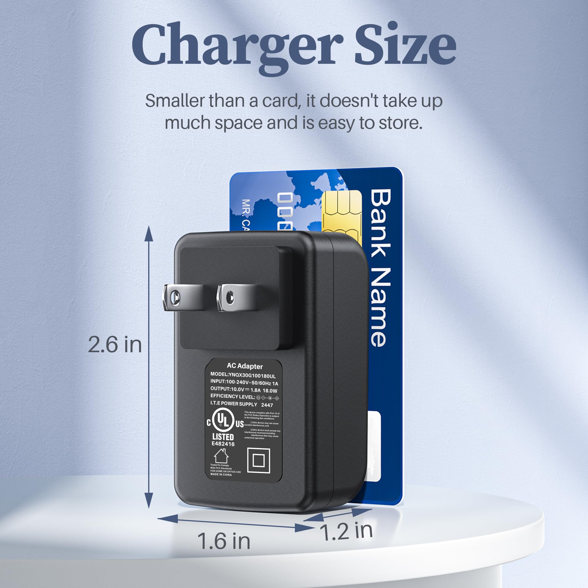 Fuente de alimentación de 10 V, 1,8 A, 1,5 A, 1 A, cargador de 10 voltios, 1800 mA, 18 W, conmutación regulada, adaptador de cable de CA a CC con 10 conectores de repuesto de 100 V a 240 V,