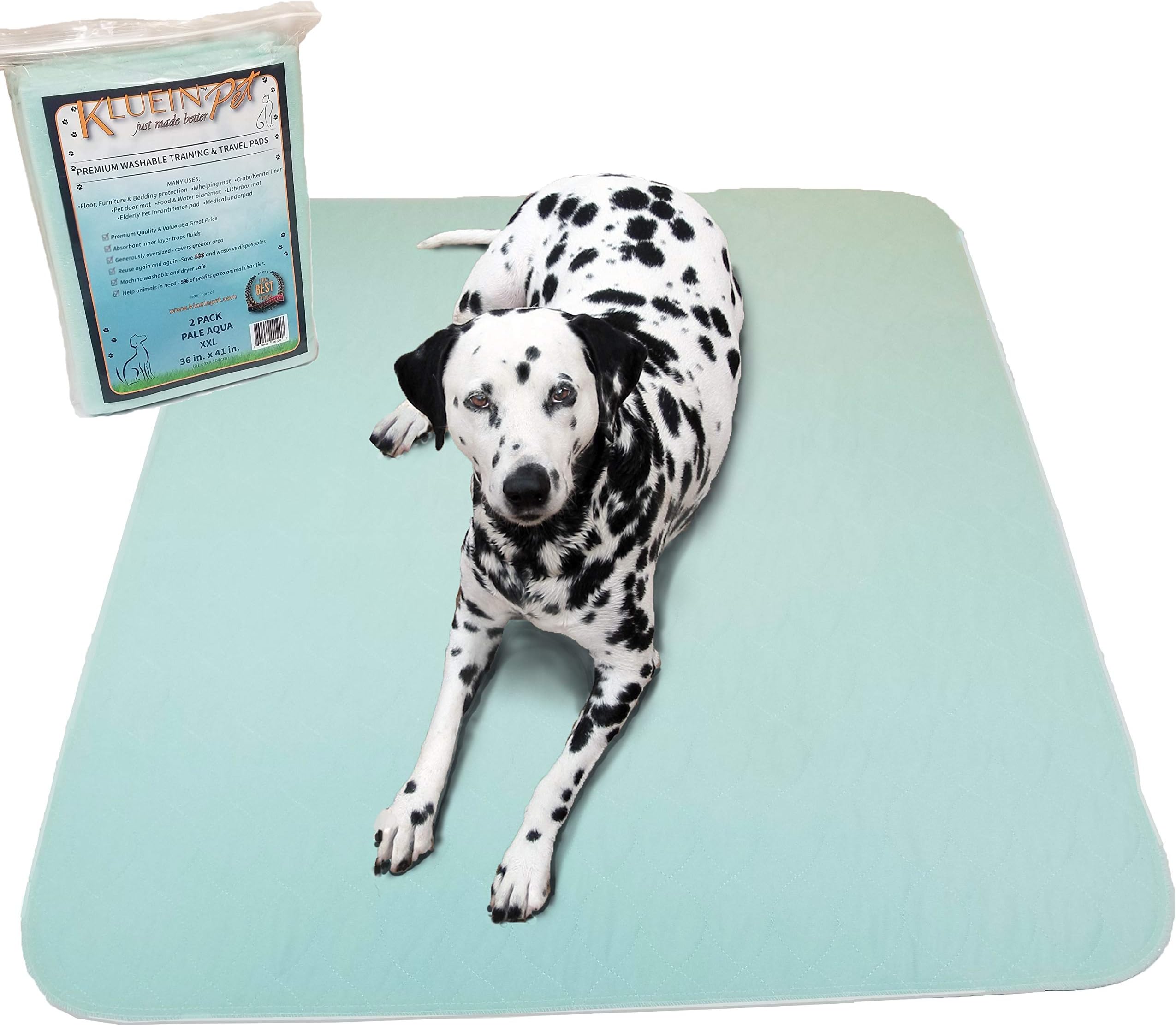 Training Pads for Dogs | Non-Slip Absorbent | Washable Pads for Dogs Cat Rabbit Guinea Pig Small Pets, Travel Carrier, Dog Crate Mat, Food Mat |2-Pack XL 36x41in Aqua