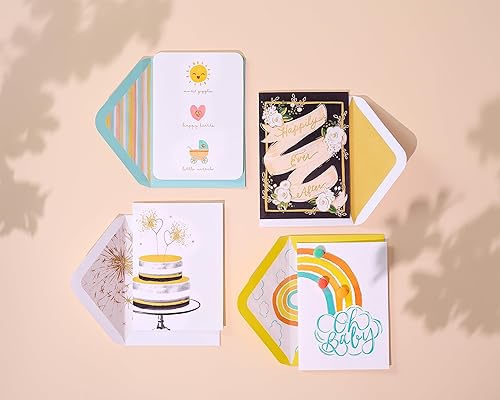 Miniatura 7 de Papyrus Paquete de tarjetas de boda y bebé, feliz para siempre después y paquete de alegría (4 unidades)