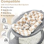 DILIMI Insert de siège de voiture pour bébé, tête de siège pour bébé avec 3 Paddings en bracelet, Coussin de siège de voiture pour poussette, balançoire, Bounceurs, Brown Checkered