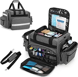 – Damero Emergency Medical Trauma Bag - Large Professional First Responder Bag with Multiple Pockets for Medical Supplies, Gray
