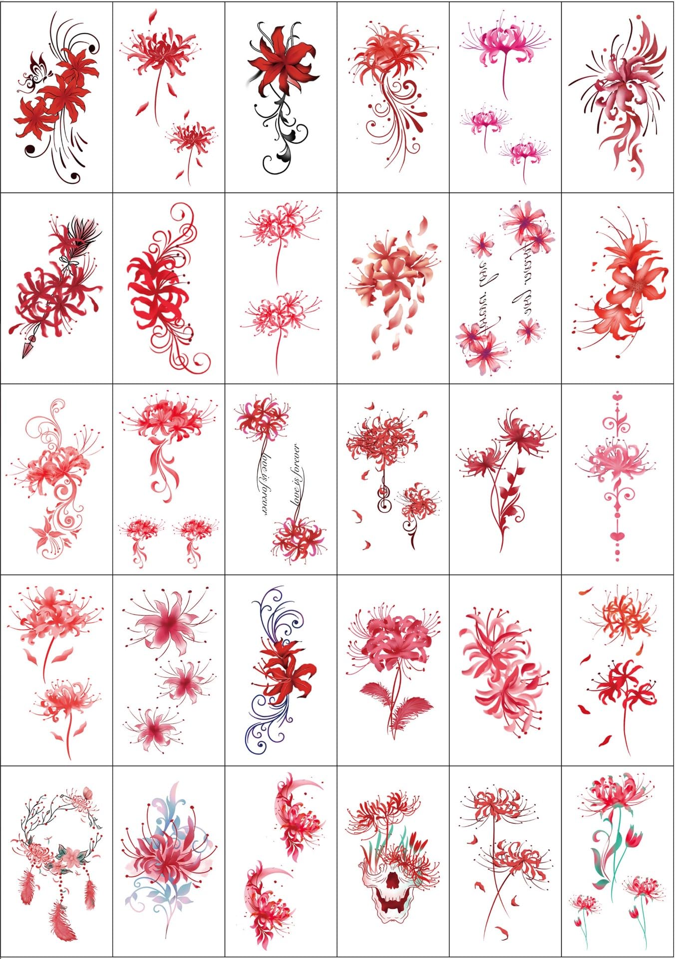 Bianhua Temporary Tattoo Waterproof Girls Clavicle Arm Small Fresh Tattoo Sticker