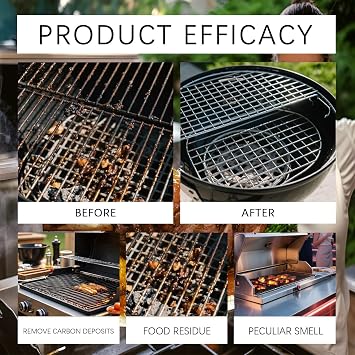 Fast-Acting Heavy-Duty Grill Degreaser Spray, Heavy Duty BBQ Grill Degreaser, Professional Grade Stain Remover Easily Lifts Baked-On Carbon and Grease (2PC)