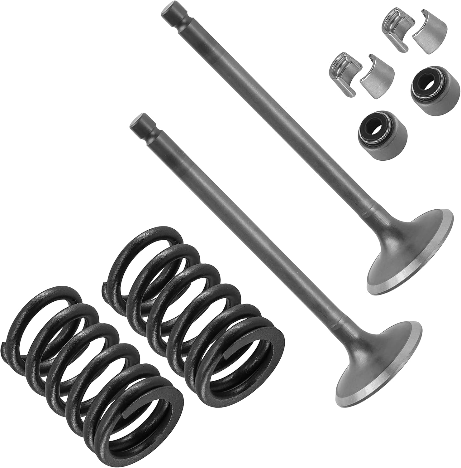 Caltric 2x Exhaust Valve Kit compatible with Yamaha Rhino 700 YXR700 4x4 2008 2009 2011 2012 2013