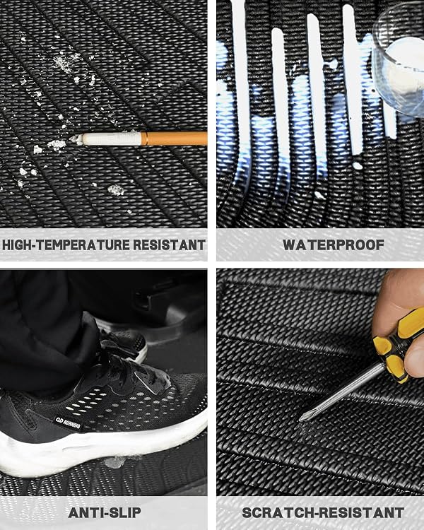 TPE Floor & Bed Mat Set for Polaris Ranger Crew XP 1000 (2019-2025) | 5 PCS All Weather Guard Custom Fit 6-Seat 2-Door UTV Rubber Liners | Non-Slip & Easy Clean Car Mat Cargo Liners Accessories by Icyhaws - Used condition - Image 5