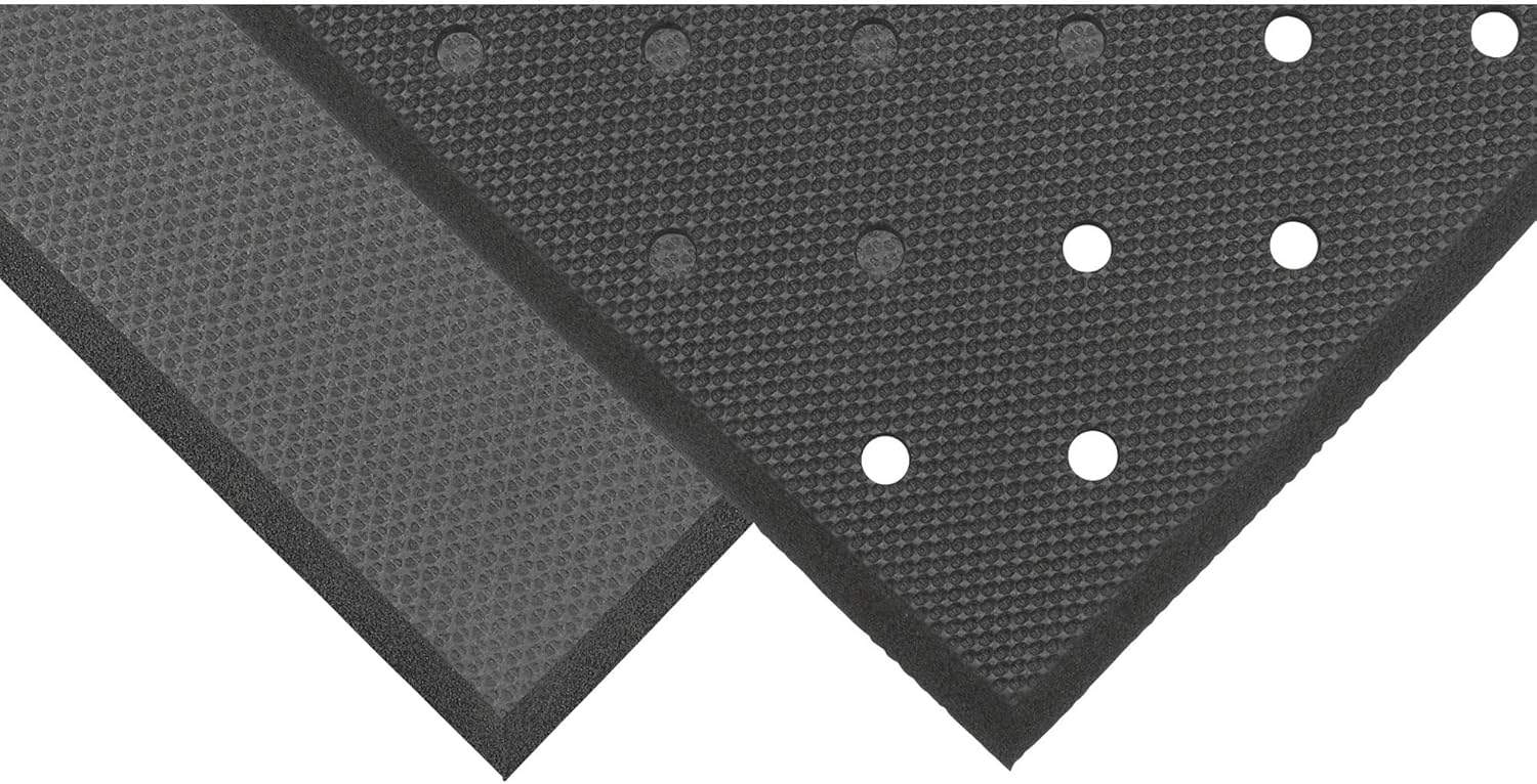 NoTrax Superfoam Anti-Fatigue/Safety Mat- 2ftx3ft Black Perforated